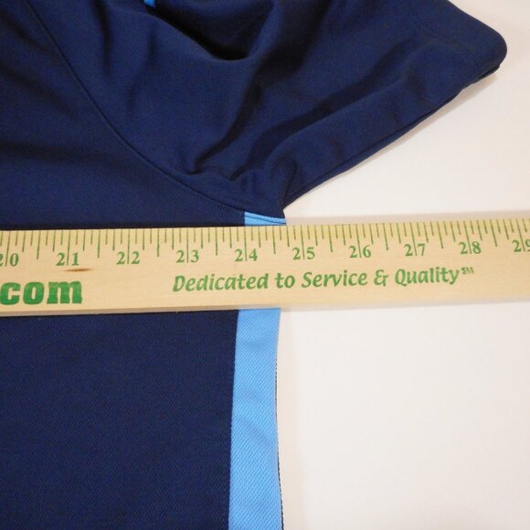 Nike Golf Men's size XL Polo Shirt Short Sleeve Navy with Blue Stripe Collared - Picture 5 of 9